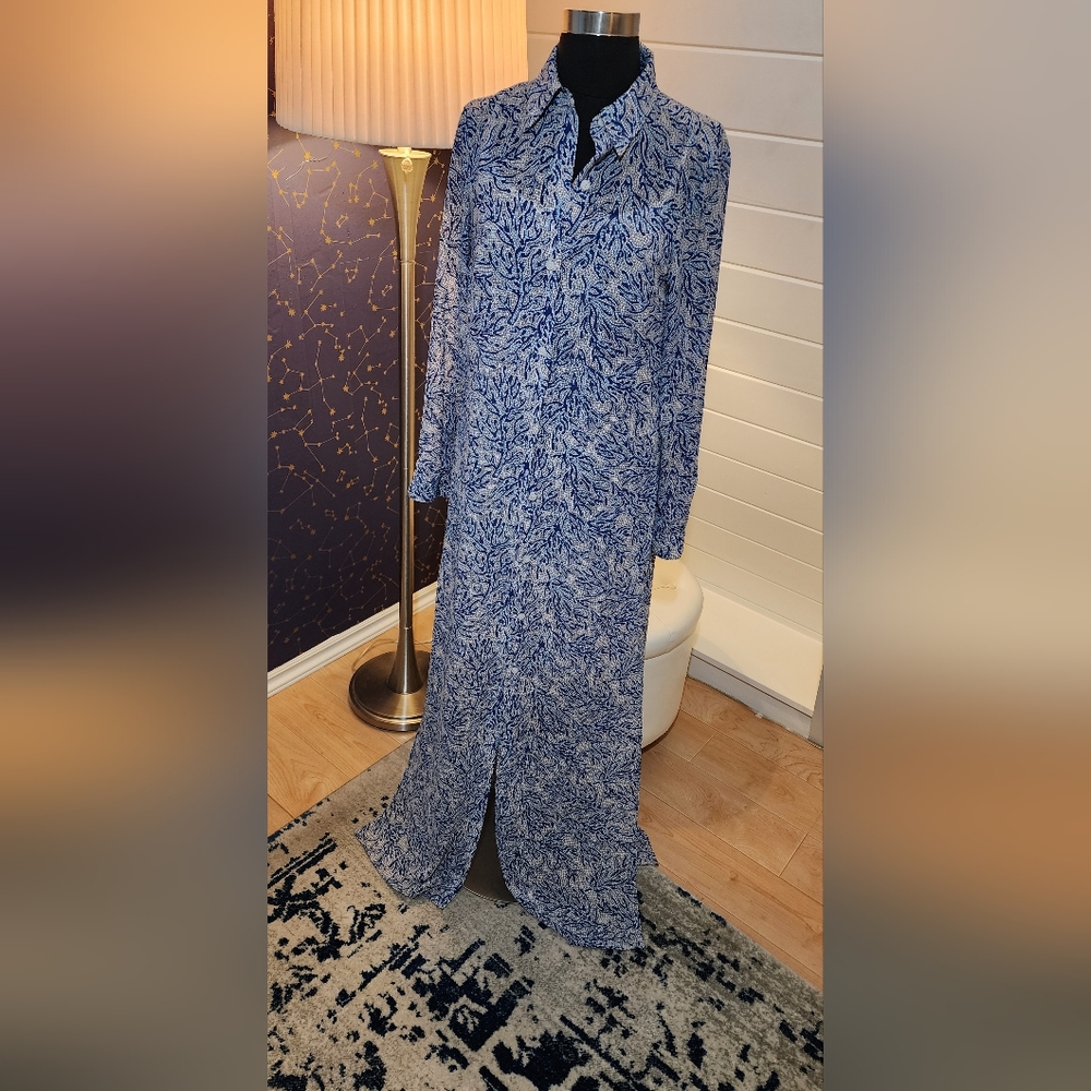 Michael Kors Blue Paisley Maxi Dress